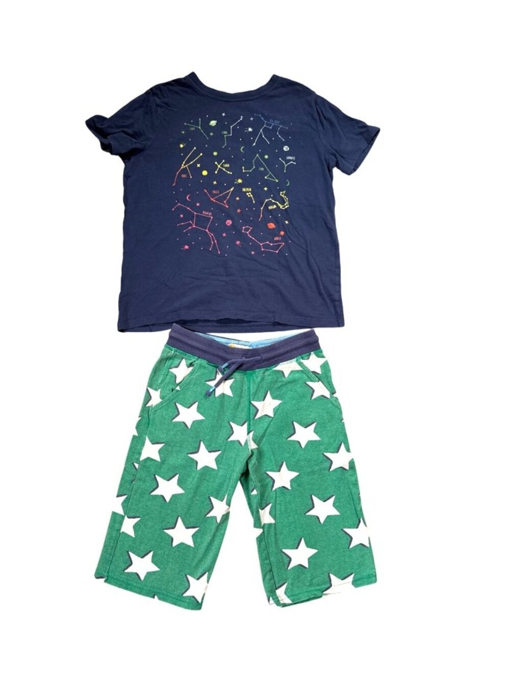 Mini Boden Star Shorts Sz 9 & Hanna Andersson Constellation Tee Sz 10